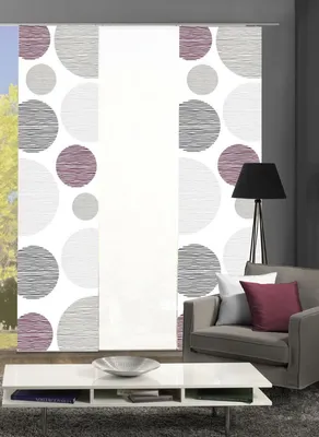 Produktbild von Home Wohnideen Schiebevorhang Digitaldruck 3er Set Cirque 245 x 60 cm Bordeaux