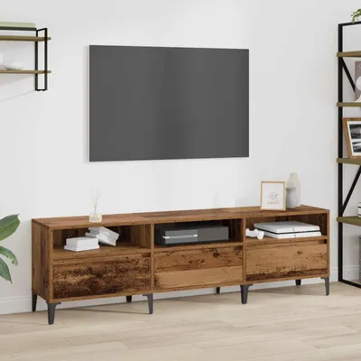Immagine prodotto di Maison Exclusive - Mobile TV in legno massello, 150 x 30 x 45 cm, realizzato in legno composito e ferro