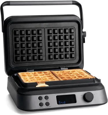 Zdjęcie produktu dla Wafelnica Wanda, 1600 W, podwójna, do przygotowywania belgijskich gofrów, z praktyczną rowkiem zapobiegającym przelewaniu