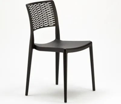 Image de Chaise Empilable en Polypropylène Chaises pour Bar Cuisine et Jardin Cross - Noir