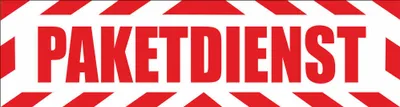 Produktbild von INDIGOS UG - Magnetschild "Paketdienst" mit Rahmen 45 x 12 cm reflektierend - Magnetfolie für Auto / LKW / Truck / Baustelle / Firma