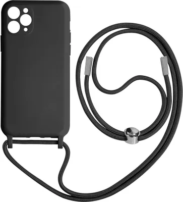 Image de Apple iPhone 11 Pro Max Étui de protection avec chaîne en nylon de 80 cm - Noir