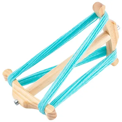 Productafbeelding van Niddy Noddy - Houten spinnwerktuig voor het maken en oprollen van garen - 200 x 160 x 20,5 mm