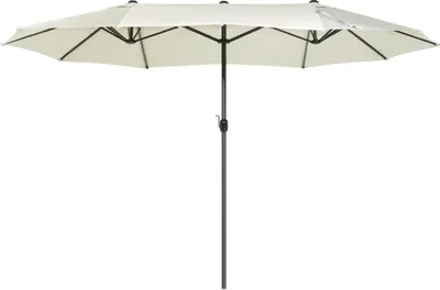 Produktbild von BELIANI Doppelsonnenschirm Beige Polyester/Aluminium Oval 270 x 460 x 247 cm Garten