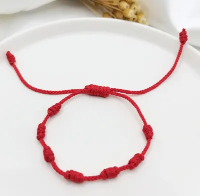 Produktbild von Uni handgemachtes Perlen geflochtenes rotes Seil verstellbares Armband Armband Schmuck