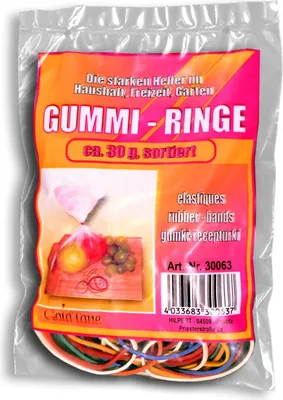 Produktbild von 30 g (90 - 100 Stück) Gummiringe Gummibänder Haushaltsgummis Gummi Haushalt