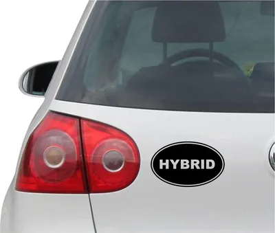Produktbild von Aufkleber / Autoaufkleber - JDM - Die cut - HYBRID EURO OVAL - Prius Auto Decal Sticker - schwarz - 139mm x86mm