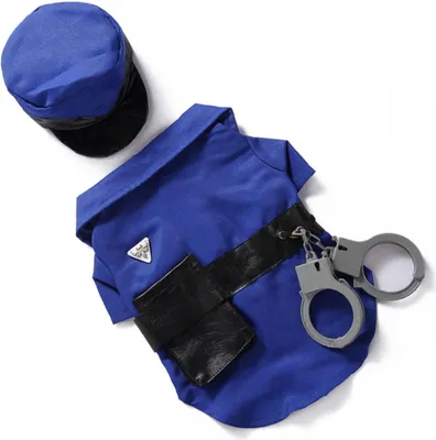 Obrázok produktu pre Pes Cosplay oblečenie priedušné módne šteňa Funny kostým pre Teddy na Vianoce Halloween Party Blue Policeman XL