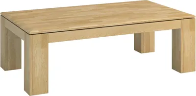 Produktbild von Clubtisch Couchtisch Wohnzimmertisch Eiche Massivholz Farbe: Natur 41x120x70 cm