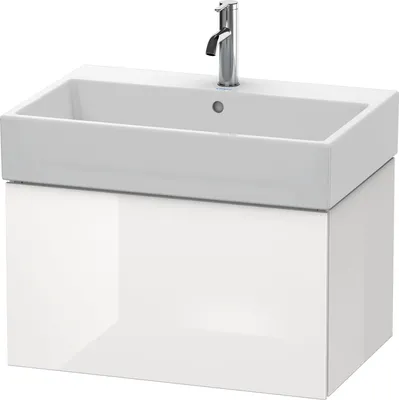 Produktbild von Waschtischunterbau L-CUBE 394x684x459mm weiß hochglanz weiß hochglanz