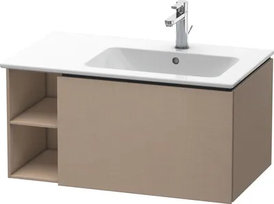 Produktbild von Waschtischunterbau L-CUBE 400x820x481mm, Becken rechts leinen leinen