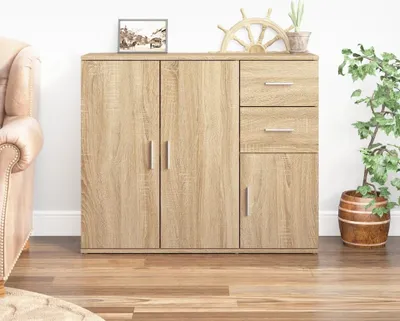 Image de Maison Exclusive - Buffet en chêne Sonoma 91 x 29,5 x 75 cm Matériau dérivé du bois