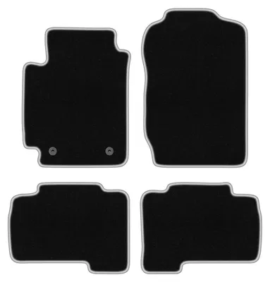 Produktbild von Fußmatten Velours Schwarz/Silber für Suzuki Grand Vitara II 2005-2014 Set 4-tlg