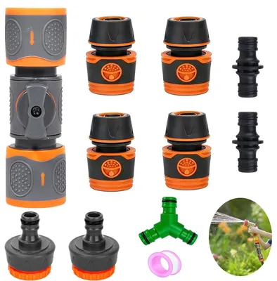 Imagen del producto de Juego de conectores para manguera de jardín, de 10 piezas, con rosca de 1/2 pulgada, para riego de jardines