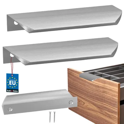 Obrázek produktu pro KOTARBAU® Sada 2 ks nábytkových úchytek Úchytky na skříně 116 mm stříbrné matné ZnAl Úchytky s montáží zezadu Úchytky na hrany Úchytky na zásuvky Kuchyně Moderní