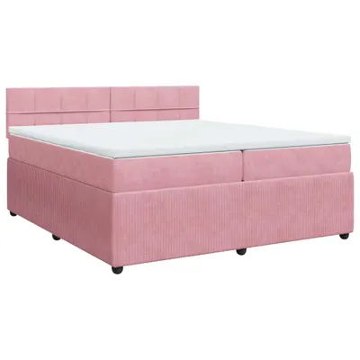 Obrázok produktu pre Posteľný rám boxsping s matracom ružový200x200 cm zamat