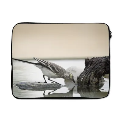 Produktbild von MuchoWow® Laptop Hülle 15 Zoll Vogel - Stein - Wasser - Getränk Laptoptasche - Laptoptasche - Sleeve - Rundum-Schutz
