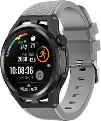 Produktbild von Strap-it Huawei Watch GT Runner Silikonarmband (Grau)