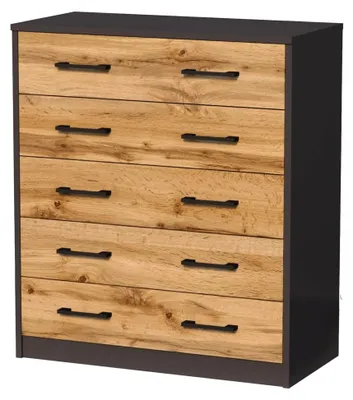 Produktbild von Schuhschrank mit 5 aufklappbaren Schubladen Schuhregal mit 5 Fächern weiche abgerundete Kanten 74cm breit laminierte Platte Matte platzsparende Schuhaufbewahrung Graphit Eiche