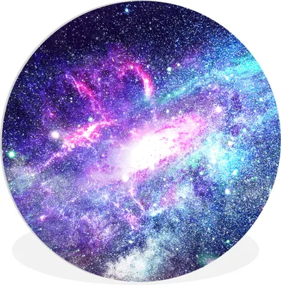 Produktbild von MuchoWow® Rundes Wandbild - Runde Bilder Weltraum - Sterne - Blau Ø 30 cm Kreis Wanddekoration Kunststoff - Wandkreis - Wandschmuck - Schlafzimmer - Bilder - Der Kreis - Kunst für die Wohnung - Plastik - Kunstdruck - Wandbild