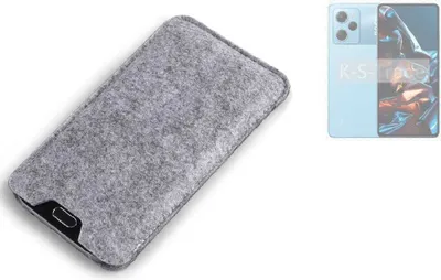 Produktbild von K-S-Trade Filz Handyhülle kompatibel mit POCO X5 Pro 5G Schutzhülle Filztasche Filz Tasche Case Sleeve Handy Hülle Filzhülle grau