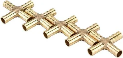 Produktbild von 4-Wege Messing Kugelhahn 10mm für Luft Wasser Öl Gas