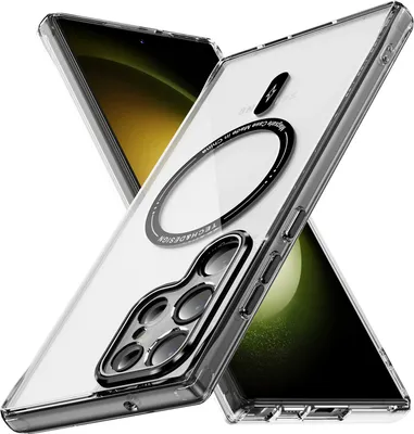 Produktbild von Magnetisch Klare Hülle für Samsung Galaxy S23 Ultra, Kompatibel mit MagSafe, Hybrid Stoßfeste Handyhülle Schwarz