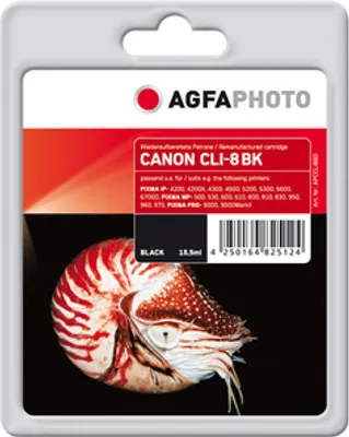 Produktbild von AgfaPhoto CLI-8BK, Schwarz, Tinte auf Pigmentbasis, 1 Stück(e)