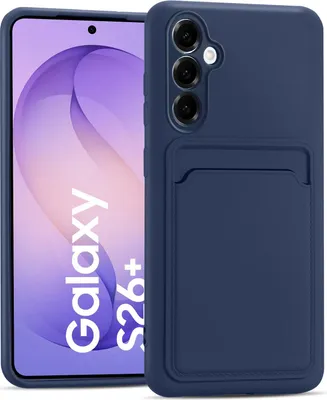 Zdjęcie produktu dla Etui na telefon komórkowy Samsung Galaxy S26 Plus Etui silikonowe Etui ochronne z kieszenią na karty Slim Wallet Case, niebieskie