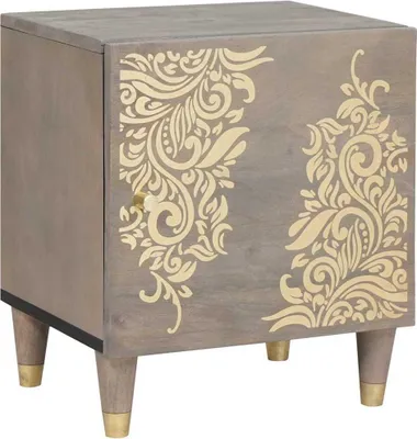 Image de Cabinet de chevet avec porte Gris 40 x 33 x 46 cm