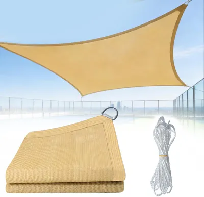 Imagen del producto de Vela rectangular para protección solar, con protección UV, de 2 x 2 metros, ideal para jardín y terraza