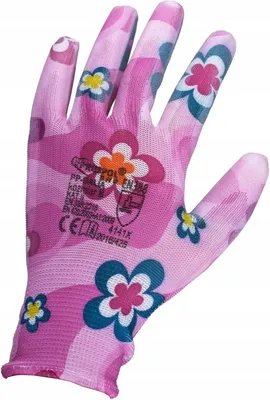 Produktbild von Schmith Premium Damen-Gartenhandschuhe Größe 8 (12 Paare) Blumenmuster Polyurethan| Arbeitshandschuhe Schutzhandschuhe | Blumenmuster Floristinnen