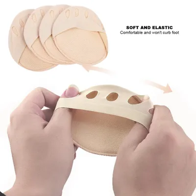 Produktbild von 2 Paar weiche, elastische Schuhe mit hohen Absätzen, Vorfußpolster, Stress- und Schmerzlinderungspflaster (Hautfarbe)