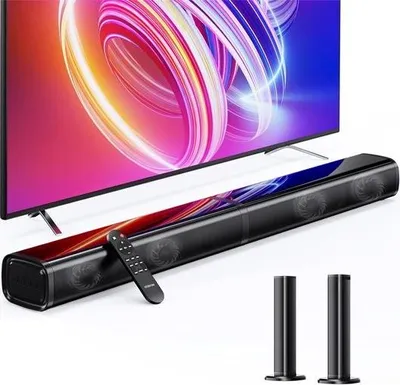 Zdjęcie produktu dla Bezprzewodowy soundbar do telewizora - z subwooferem zapewniającym wysokiej jakości dźwięk - idealny do filmów, muzyki i gier