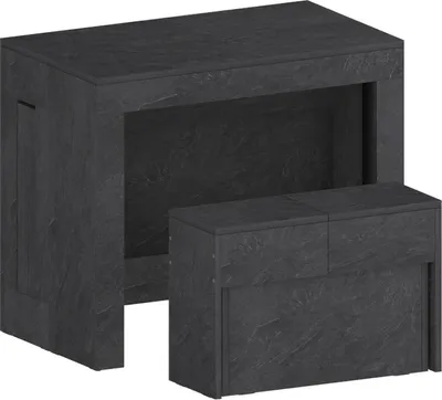 Produktbild von Tisch- und Stuhlset Dardizzon, Mehrzweckkomposition, Set mit Konsole und 1 ausziehbarer Bank, 100 %  Italy, 66 x 25 x 45 cm, Schiefer