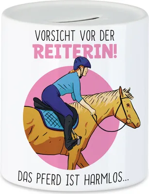 Produktbild von Vorsicht Vor Der Reiterin Das Pferd Ist Harmlos Spardose Pferdeflüsterin Pferdeliebhaberin Reiten Liebe Ausritt