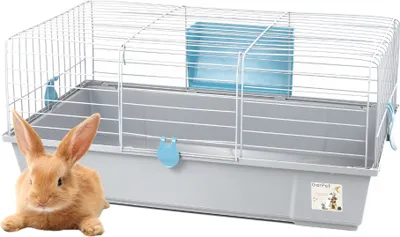 Produktbild von Kaninchenkäfig 80 Meerschweinchen Zubehör Kleintierkäfig Meerschweinchen Käfig Hasenstall Kaninchen Zubehör Hasenkäfig Kaninchenhaus Grau