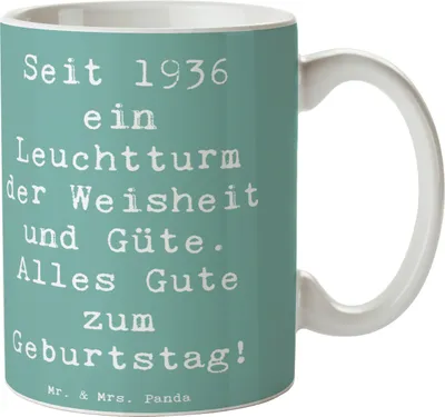 Produktbild von Mr. & Mrs. Panda Tasse Spruch 1936 Geburtstag - Meeresbrise - Geschenk, Geschenkideen, Kaffeebecher, Happy Birthday, Becher, Keramiktasse, Alles Gute zum, Alter, schöne