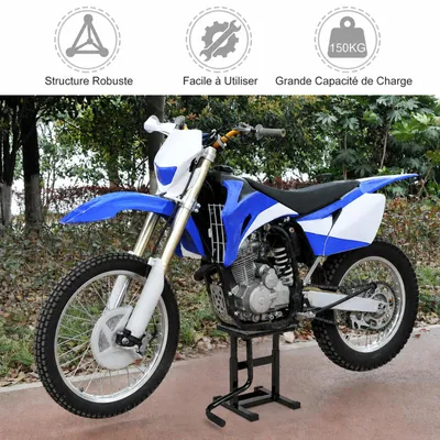 Image de Support élévateur pour moto - Lève-moto hydraulique - Réglable en hauteur - Universel - Noir