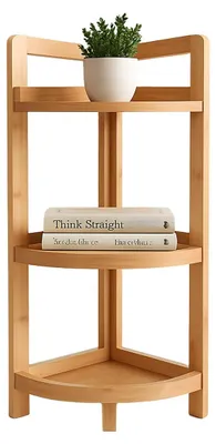 Productafbeelding van Hoekrek - Bamboe - 3 planken - 77 x 23 x 23 cm