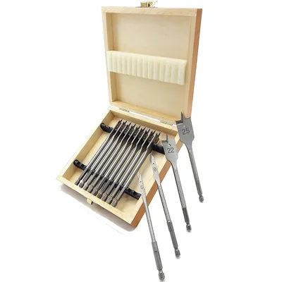 Produktbild von Flachfräsbohrer Set 13 tlg. 6 - 25 mm im Holzkasten