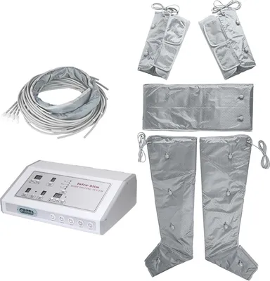 Produktbild von Infrarot Wärmeslimmingsanzug - Schlankheitsanzug mit Luftdruckmassage - 400W 220V EU-Stecker - 6 Modi 7 Intensitäten - Ferninfrarot-Heizung - Grau