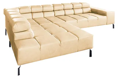 Produktbild von KAWOLA Sofa NELSON Ecksofa Leder beige mit motorischem Sitzvorzug Recamiere links
