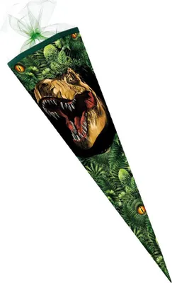Produktbild von Nestler Schultüte Dino Dschungel Tüll eckig 85cm