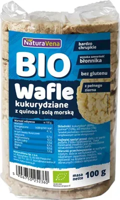 Obrázok produktu pre KUKURIČNÉ VAFLKY S QUINOOU AMORSKOU SOĽOU 100 g - NATURAVENA
