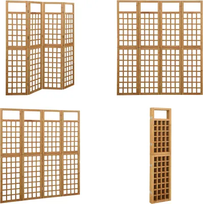 Produktbild von vidaXL Spalier/Paravent 4 teilig Massivholz Tanne 161x180 cm - Paravent - Raumteiler - Raumtrenner - Trennwand