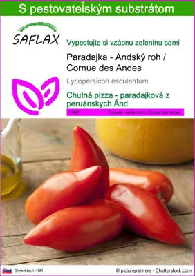 Obrázok produktu pre SAFLAX - Paradajka - Andský roh / Cornue des Andes - Lycopersicon esculentum - 10 Semená - S pestovateľským substrátom bez klíčkov