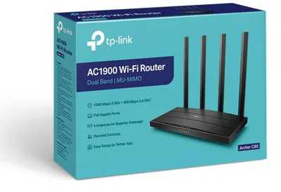 Zdjęcie produktu dla TP-Link Archer C80, Wi-Fi 5 (802.11ac), Dual-band (2.4 GHz/5 GHz), Przewodowa sieć LAN, Czarny, Router biurkowy