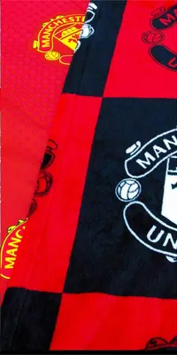 Produktbild von Manchester United FC - Kariert Decke, Fleece TC744 (150 cm x 100 cm) (Rot/Schwarz)