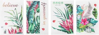 Produktbild von Pflanze Blumen Muster Wandaufkleber selbstklebende Wandabziehbilder für Wohnzimmer Schlafzimmer Nachbildung